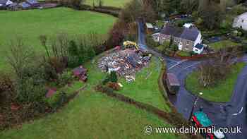 Miracle of house completely demolished by Storm Bert as neighbours reveal the home has stood empty since 'lovely' owner died four years ago