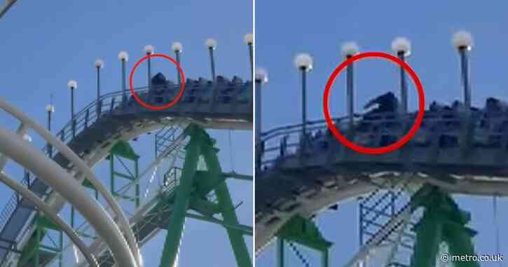 Man climbs out of moving roller coaster with ‘seconds to act’ after safety bar unfastens