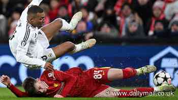 Trent Alexander-Arnold who? Anfield erupts and fans rave as Conor Bradley's thumping tackle on Kylian Mbappe goes viral after Liverpool's Champions League win over Real Madrid