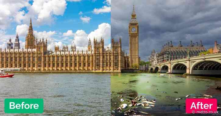 Rotting fish bob in UK rivers in disturbing AI images warning of sewage crisis