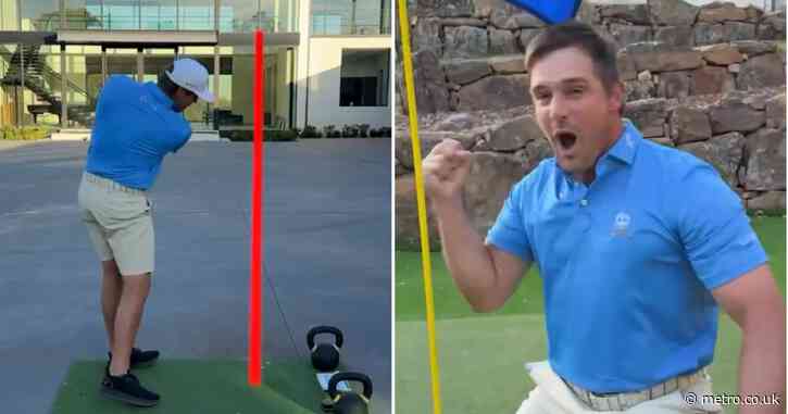 Bryson DeChambeau finally gets hole-in-one shooting ball over his $2,000,000 house