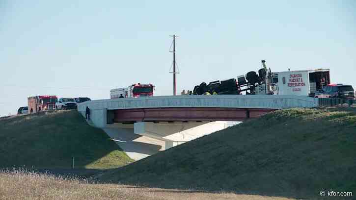 I-35 northbound reopened near Norman due to overturned semi