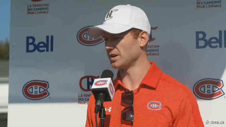 Mike Matheson at the Canadiens’ practice session