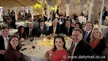 Trump beams as he and Justin Trudeau appear in good spirits at Mar-a-Lago after differences over tariffs