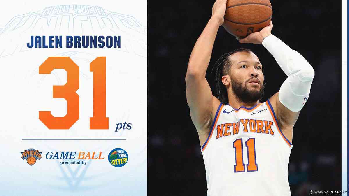 Jalen Brunson GOES OFF for 31 PTS in Charlotte vs. Hornets | November 29th, 2024