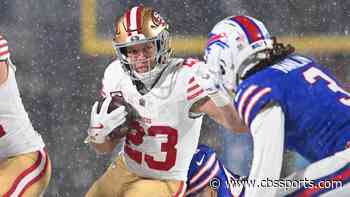 49ers' Christian McCaffrey exits Week 13 vs. Bills with knee injury, ruled questionable to return