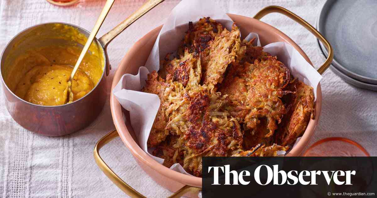 Marie Mitchell’s jerusalem artichoke fritters with clementine sauce recipe