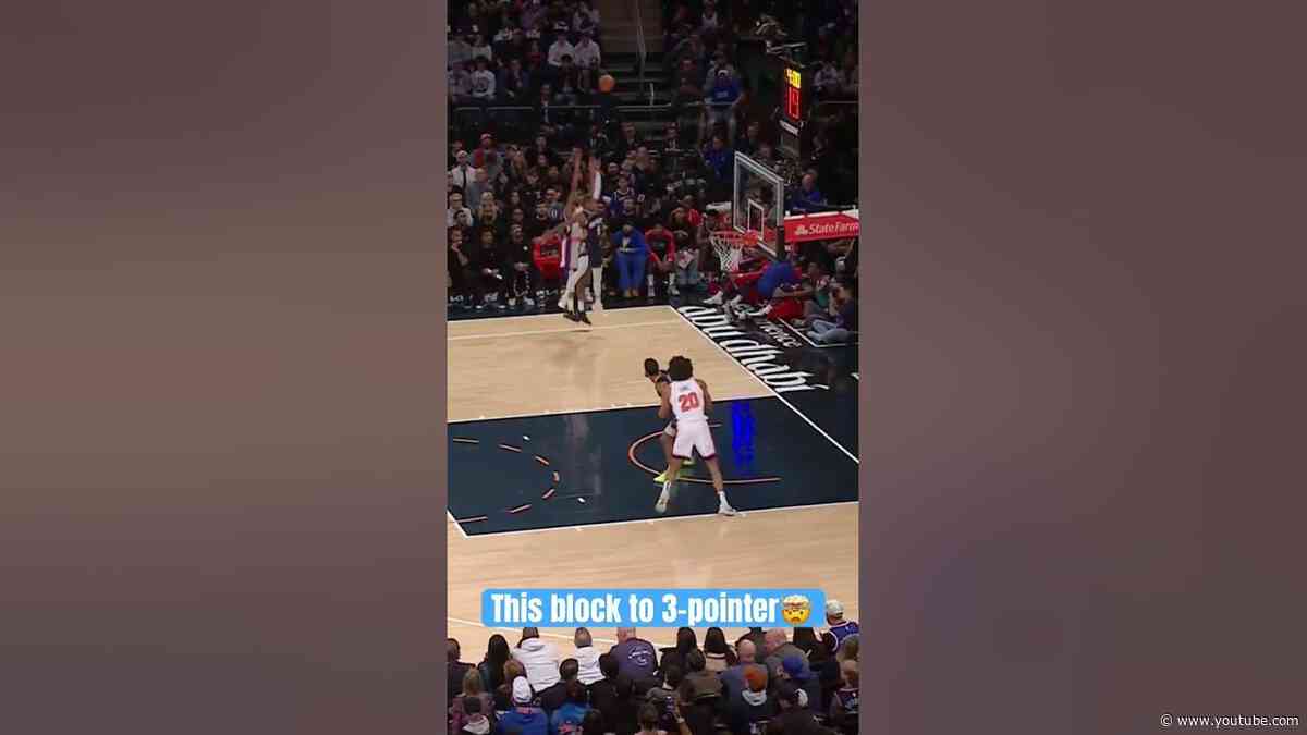 This OG Anunoby block to Mikal Bridges 3-pointer was CRAZY 🔥 #nba #knicks #basketballshorts #shorts