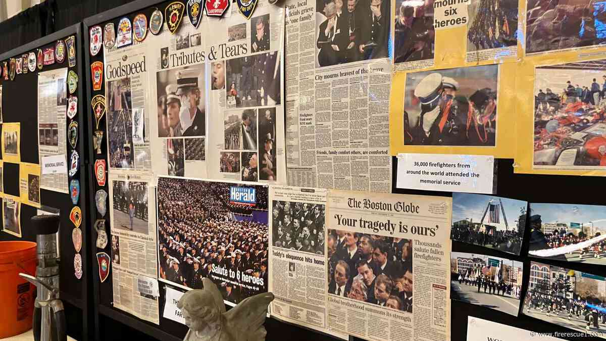 Exhibit of news stories, patches, letters from children honor the 'Worcester 6'