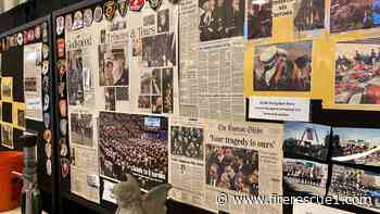 Exhibit of news stories, patches, letters from children honor the 'Worcester 6'