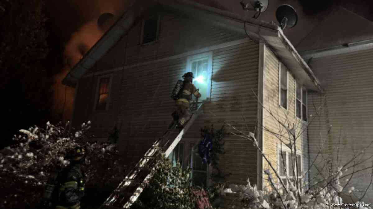 Firefighters from 6 FDs shuttle water over snow to battle apartment fire