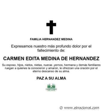 Obituario Carmen Edita Medina De Hernández