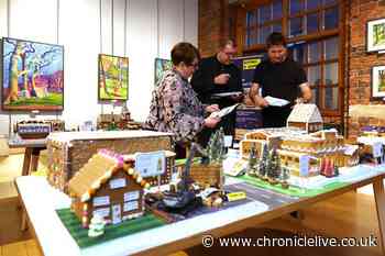 George Clarke judges gingerbread house competition at Biscuit Factory in Newcastle