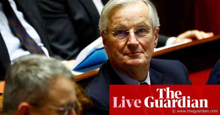 Michel Barnier defends budget in TV interview as government faces no confidence vote on Wednesday – live