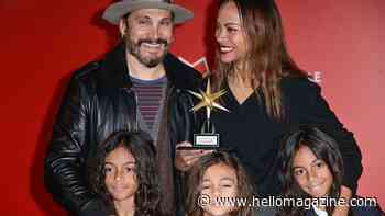 Zoe Saldana makes rare red carpet appearance with her three lookalike sons and husband Marco Perego