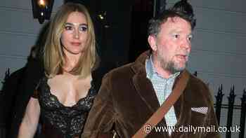 Guy Ritchie's glamorous wife Jacqui Ainsley goes braless in a lace bodysuit as they enjoy a romantic date night at celeb hotspot Oswald's - alongside supermodel Rosie Huntington-Whiteley