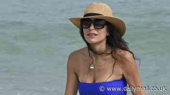 Bethenny Frankel sizzles in a blue swimsuit while hitting the beach for the fourth day in a row in Miami