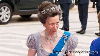 Princess Anne, 74, dines with King Charles in recycled fit-and-flare dress from her thirties