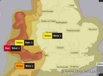 Storm Darragh: Met Office issues rare red 'risk to life' warning as UK faces 90mph winds and floods