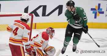 Hintz helps Stars beat Flames 6-2