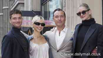 Jude Law, 51, is supported by his children Iris and Rafferty and wife Phillipa, 38, as he is awarded a star on the Hollywood Walk of Fame