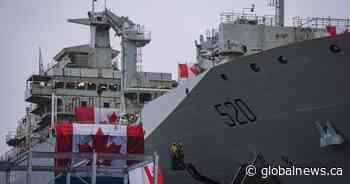 Naval vessel launched in B.C. is longest-ever built in Canada