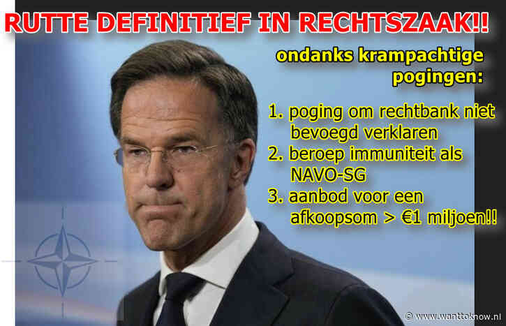 Rutte-rechtzaak 20 dec. weer voor Belgische rechter!!