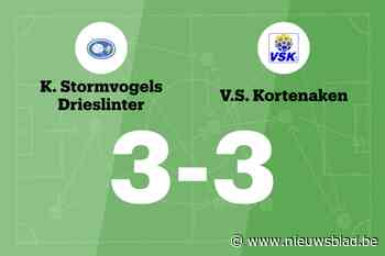 Drieslinter speelt gelijk in thuiswedstrijd tegen VS Kortenaken