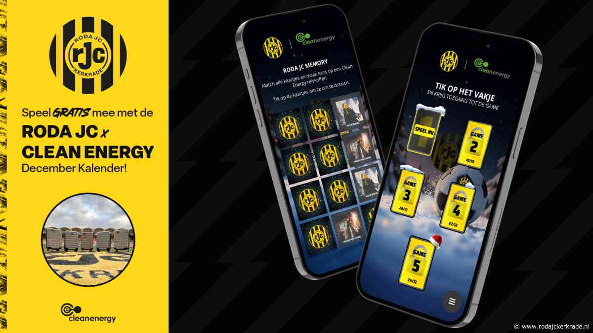 Speel mee met de Roda JC x Clean Energy December Kalender!