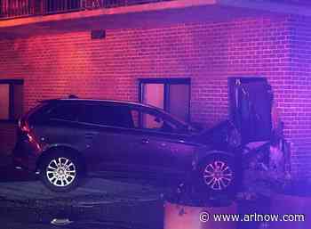 One hurt after driver slams into building near Clarendon