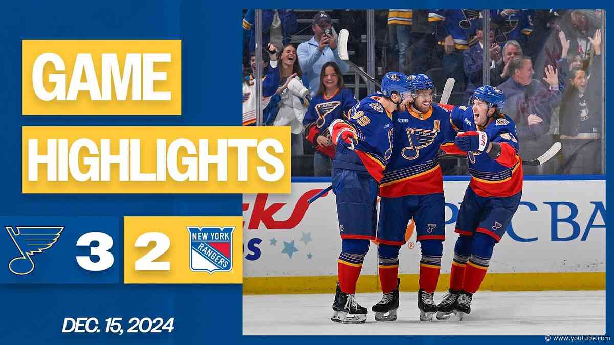 Game Highlights: Blues 3, Rangers 2