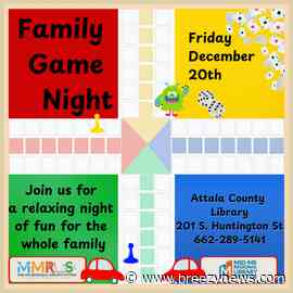 Attala Count Library to host Family Game Night