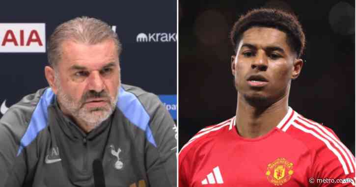 Ange Postecoglou responds to Tottenham transfer link with Marcus Rashford