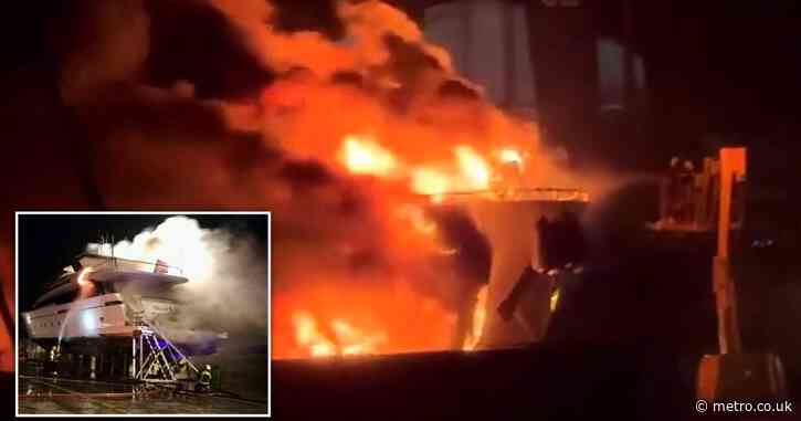 Huge £11,520,000 superyacht ravaged after fire breaks out while moored