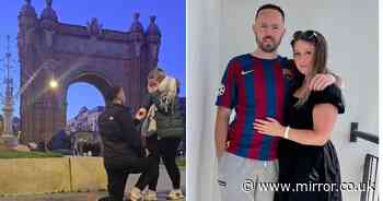 Moment thief swipes Brit's phone as he films himself proposing to girlfriend in Barcelona