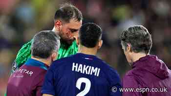 PSG keeper Donnarumma injured by boot to face