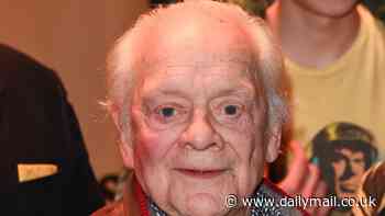 Sir David Jason, 84, meets with the cast of Only Fools and Horses The Musical as he makes a rare public appearance for the gala performance