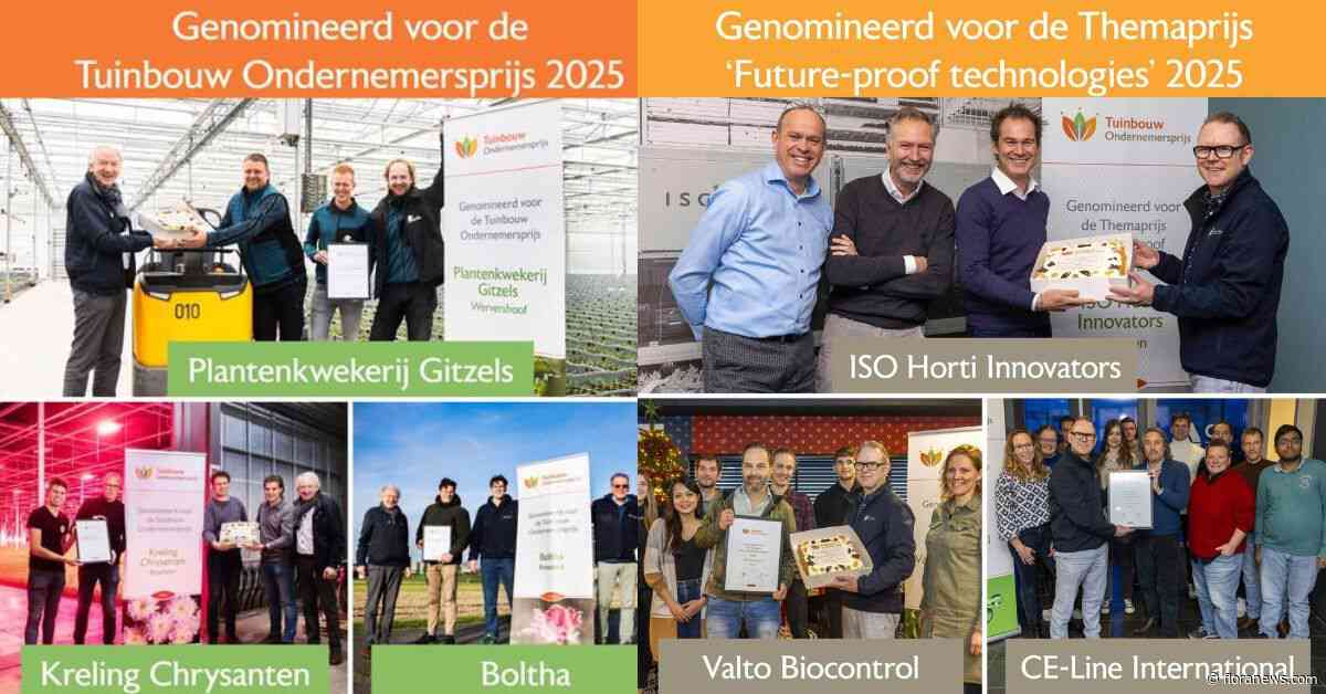 Genomineerden voor Tuinbouw Ondernemersprijs 2025 bekend