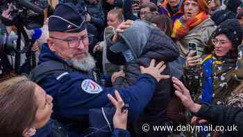 Fury of the rape trial feminists: Gisele Pelicot sex attacker has to be protected by police as he faces angry crowd while defence lawyer yells 'up yours' at 'hysterical knitters' after Monster of Avignon verdicts