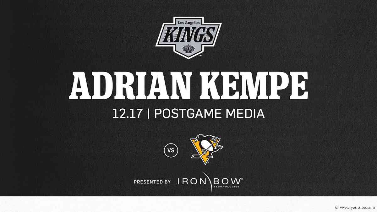 Forward Adrian Kempe | 12.17 LA Kings lose to Pittsburgh Penguins in Overtime