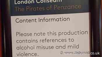 Trigger warning over 'alcohol misuse' infuriates Pirates of Penzance audiences watching English National Opera's revival of Gilbert and Sullivan's masterpiece