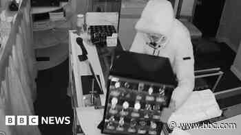 Burglar smashes jewellery cabinets in shop raid