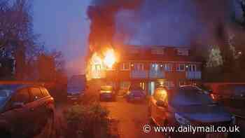 Shocking moment house EXPLODES when e-bike battery blast blows doors out and turns home into raging fire in seconds