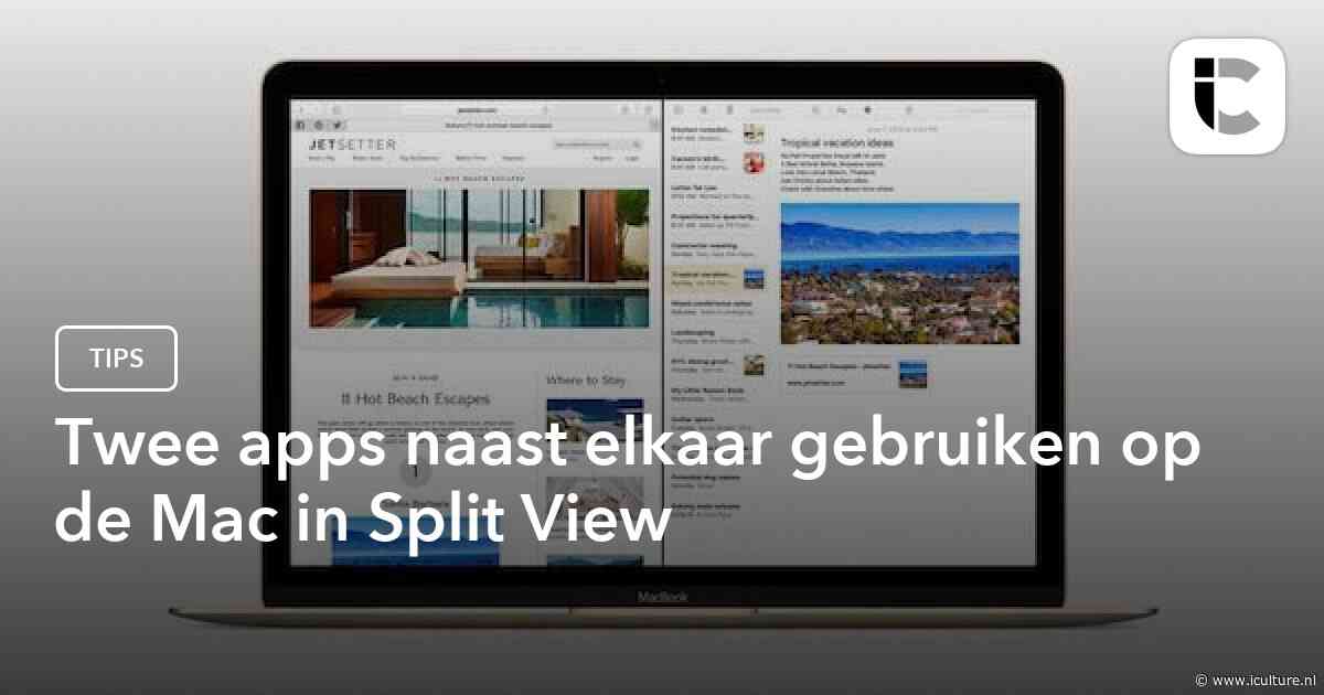 Twee apps naast elkaar gebruiken op de Mac in Split View