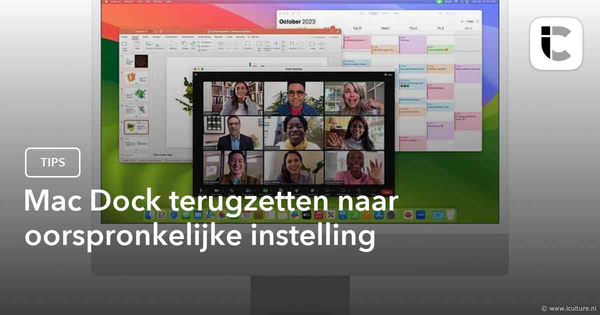 Mac Dock terugzetten naar oorspronkelijke instelling