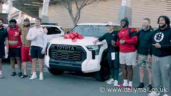 Fans all say the same cynical thing after Brock Purdy gifts Toyota trucks to his offensive line for Christmas