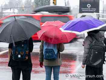 Tell Santa to pack a raincoat! It looks like a wet Christmas for Metro Vancouver