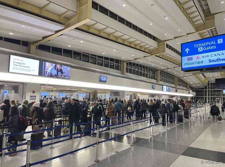 The lines are moving — but it’s a busy day at Reagan National Airport