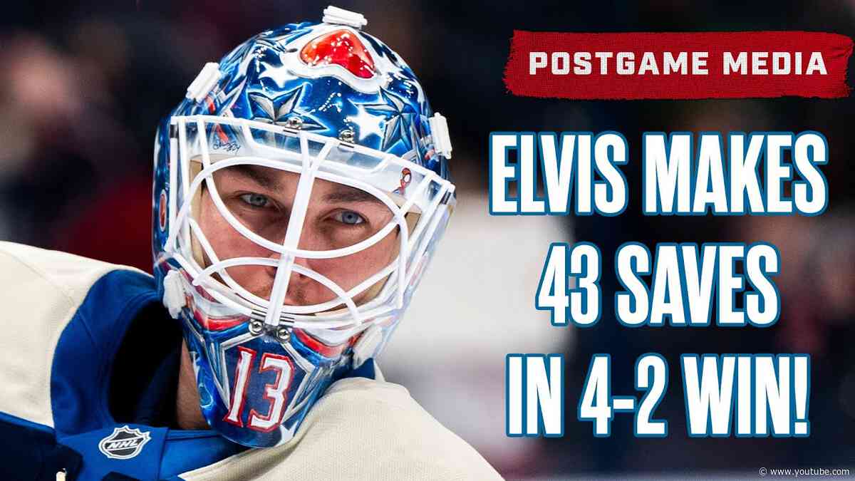 ELVIS MERZLIKINS MAKES 43 SAVES and MONAHAN Scores Twice in 4-2 W Over The Devils 😤 | Postgame Media