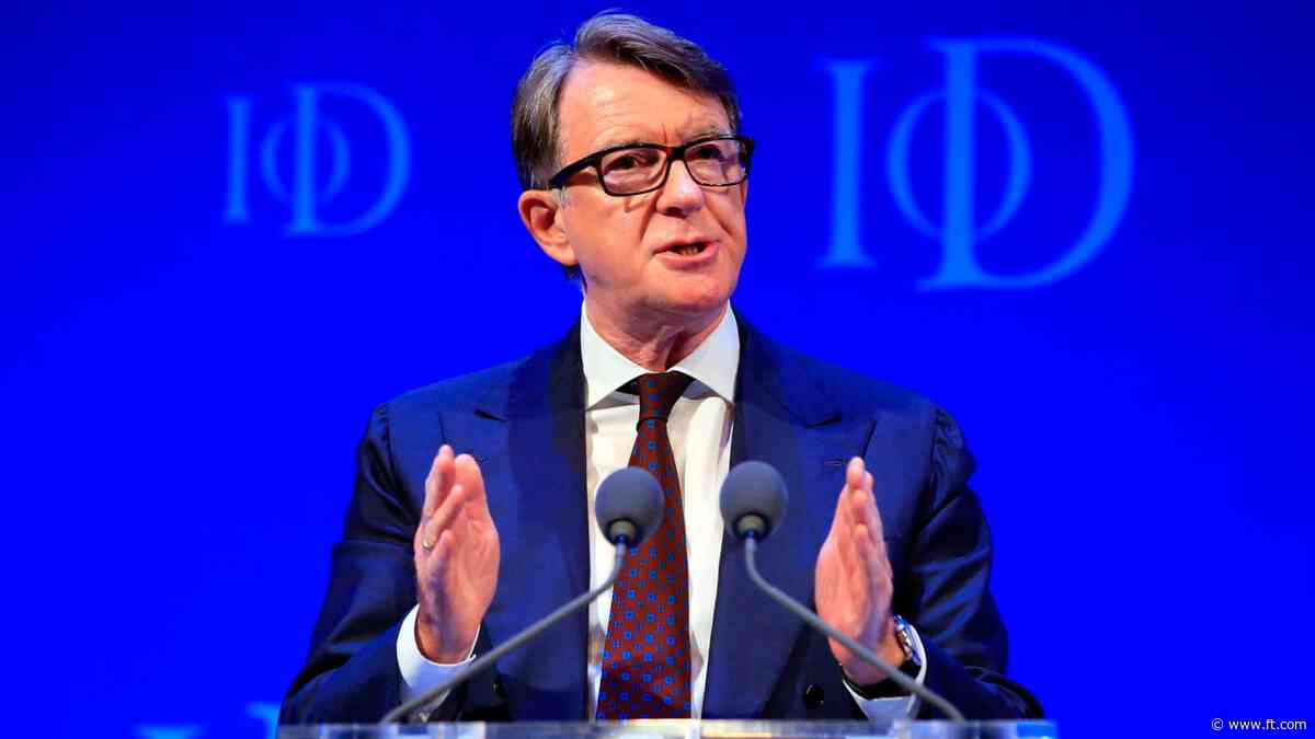 Peter Mandelson named as UK’s Washington ambassador